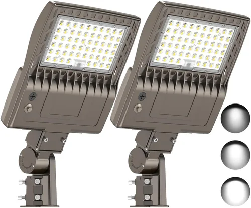 Miniatura 20 de KUKUPPO Luz LED de estacionamiento de 200 W, luz de poste de estacionamiento de grado industrial con certificación DLC UL, luz LED caja de zapatos