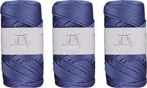 Miniatura 70 de Makromecity, Cordón de macramé de poliéster de 2 mm x 38 m (125 yardas) 2 mm de polipropileno, cordón de macramé para crochet, bolsas de macramé