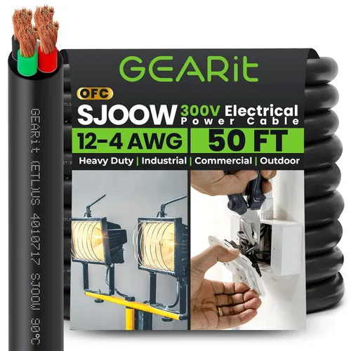 Miniatura 29 de GEARit Cable de alimentación portátil 10/3 10 AWG (100 pies - 3 conductores) SJOOW 300V calibre 10 cable eléctrico para derivaciones de motor, luces