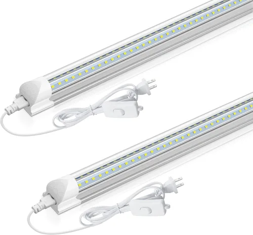 CNSUNWAY - Luz LED de tienda de 2 pies, 20 W, 3000 lúmenes, lámpara LED T8 de luz diurna de 5000 K, forma de V, alto rendimiento, luces de tienda