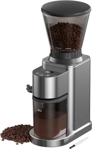 Molinillo eléctrico de café con 24 ajustes de molienda precisos, temporizador digital de 40 segundos para prensa francesa, expreso y vertido por
