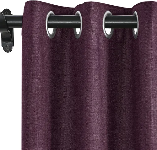 Miniatura 39 de Fcosie Cortinas opacas de lino 100 % opacas de 50 pulgadas de ancho x 63 pulgadas de largo, paneles de cortina con ojales para sala de estar