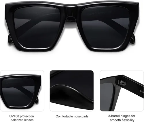 Miniatura 16 de SOJOS Fashion Oversized Square Cat Eye Polarized Sunglasses for Women Trendy Cateye Style Womens Sunglasses SJ2179