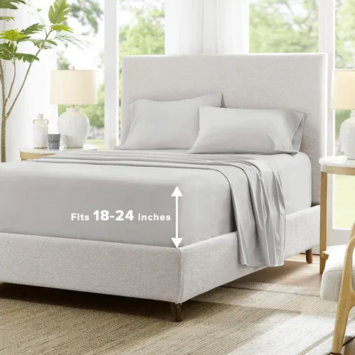 Miniatura 20 de Comfort Spaces Sábanas refrescantes King, sábanas Coolmax que absorben la humedad, suaves, juego de sábanas resistentes al descolorimiento, sábanas