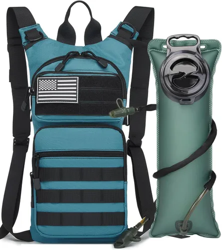 Miniatura 11 de Mochila de hidratación con aislamiento bolsa de agua con vejiga de 3 l de TPU, mochila táctica Molle de hidratación para senderismo, ciclismo, correr
