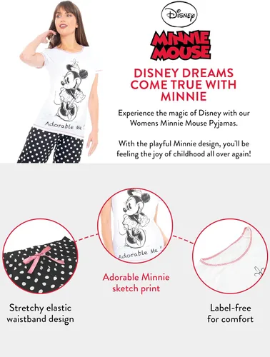 Miniatura 3 de Disney Pijamas para mujer Conjunto de pijama de Minnie Mouse Pijamas de algodón para mujer