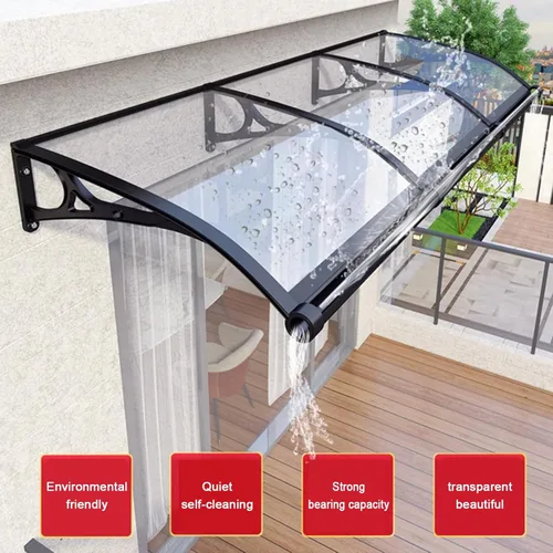 Miniatura 3 de Toldo para puerta de aleación de aluminio para fregadero, cubierta de policarbonato transparente, protección contra la lluvia y la nieve, protección