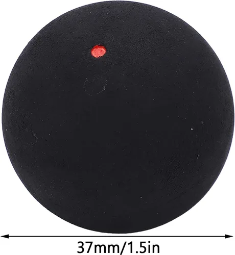 Miniatura 3 de Bola de squash de un solo punto, pelota de entrenamiento de competición de goma premium de 1.457 in para principiantes, color negro