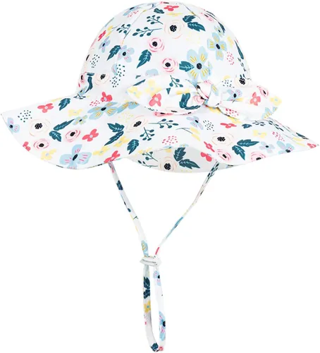 Miniatura 93 de Sombrero de sol para bebé niña con UPF 50+ sombrero de playa ajustable para exteriores con ala ancha