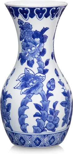 Miniatura 14 de Pequeño Jarrón Azul y Blanco, Pack de 2, Jarrón de Brotes de 6 Pulgadas de Cerámica, Jarrones Retro Chinoiserie para Decoración de Flores Frescas