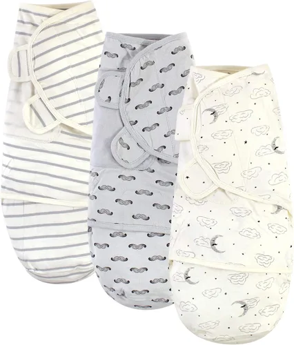 Miniatura 6 de Touched by Nature Envolturas unisex de algodón orgánico para bebé, paquete de 3 corazones, 0-3 meses