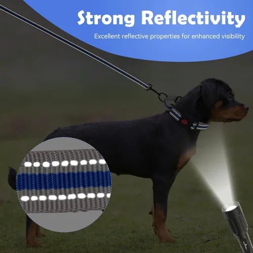 Miniatura 5 de Collar Martingala para perros, juego de collar y correa Martingala reflectante acolchado de neopreno suave con hebilla de seguridad, collar Azul