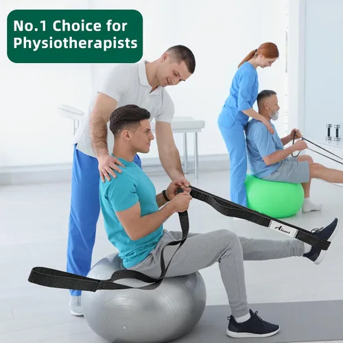 Miniatura 4 de Abiarst - Correa elástica para yoga para terapia física, banda elástica de 10 bucles no elástica para pilates, flexibilidad, ejercicio y gimnasia