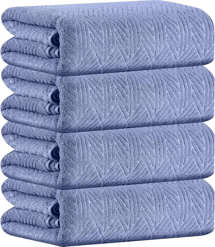 Miniatura 13 de CHINO Juego de 8 toallas de baño turquesa, 2 toallas grandes/2 toallas de mano/4 toallitas, toalla de baño grande de 600 GSM, toalla de secado