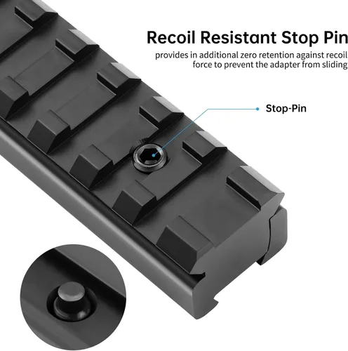 Miniatura 3 de Bontok 11mm Dovetail to 21mm Upgraded Build-in Locking Screws Picatinny Rail Low Profile Scope Mount Converter Base 3/8" to 7/8" Converter