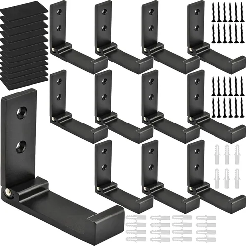 Miniatura 12 de Ganchos plegables para abrigos, ganchos plegables de pared para colgar de aleación de aluminio, colgador de tela, soporte para auriculares, gancho