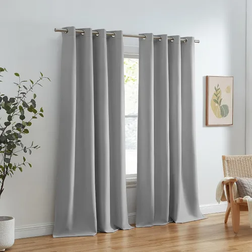 Miniatura 9 de SUN+BLK Nantes - Panel de cortina individual con aislamiento total con ojales, reducción de ruido, bloqueo de luz, marfil, 52 x 108 pulgadas Blanco