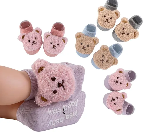 Miniatura 8 de Calcetines de algodón con agarre antideslizante para bebés, bebés, niñas, regalos para niñas