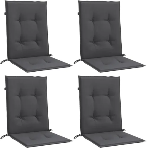 Miniatura 3 de Cojines de silla Lowback, 4 unidades, color antracita melange, 39.4 x 19.7 x 1.6 pulgadas, cojines de tela para Sillas De Comedor, cojines y cojines