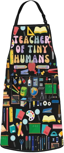Miniatura 7 de WZMPA Delantales de jardín de infantes, regalo ajustable de agradecimiento para maestros de preescolar de humanos pequeños