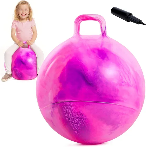 Miniatura 14 de Bola de tolva, bola hinchable de 15 pulgadas con asa, corazón rosa, juguetes para niñas, divertido juego activo en interiores, juguetes inflables