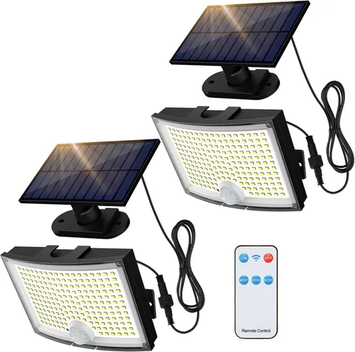 Miniatura 7 de Adiding Luces Solares para Exteriores, Luces de Inundación LED de 2800LM con Cable de 5 m, Luces Solares con Sensor de Movimiento y Control Remoto