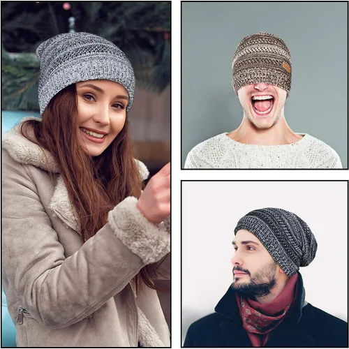 Miniatura 7 de Omechy. - Gorro de punto para hombre de invierno, gorro cálido.