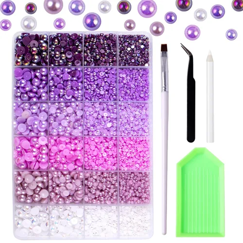 Miniatura 7 de Juego de 30000 diamantes de imitación de resina de colores mixtos, diamantes de imitación no termoadhesivos para manualidades, diseño de bricolaje