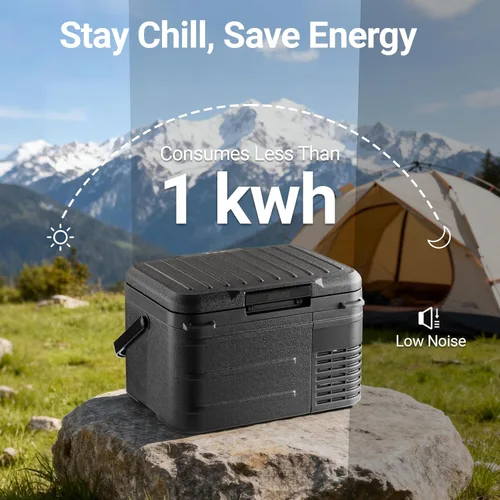 Miniatura 6 de Erivess Refrigerador portátil de 12 voltios, congelador compresor de 12QT (11L), 12/24V CC y 110-240V CA, modo dual -4℉~68℉, refrigerador