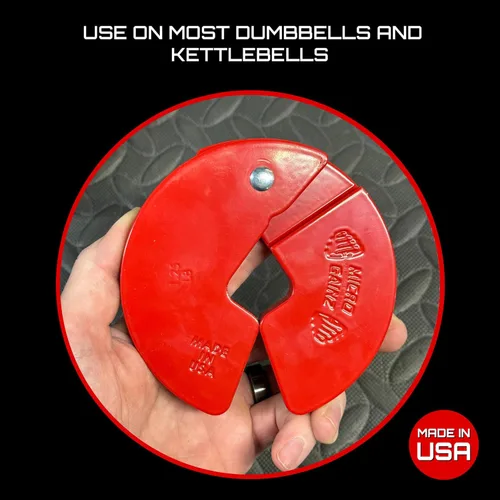 Miniatura 5 de Micro Gainz - Placa fraccional para mancuernas de 1.25lb, ideal para micro cargas, (elige color) juego de 4 placas fraccionales, diseñadas para Rojo