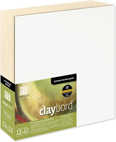 Miniatura 40 de Ampersand Art Supply Panel de pintura de madera: Serie Museo Claybord, 10 "x 10", 2" Perfil con acunado Perfil con cuna de 2