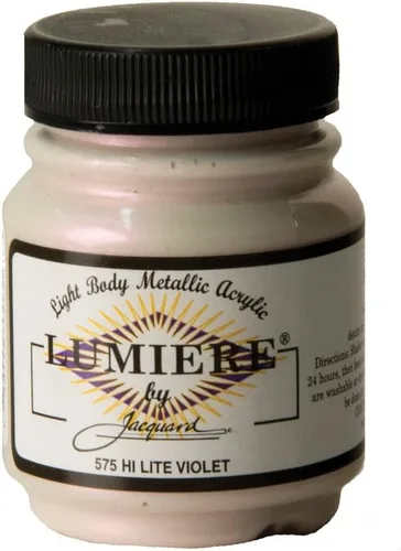 Miniatura 25 de Jacquard Lumiere Pintura para Tela de 2.25oz Turquesa Nacarado - Pintura Metálica para Tela, Cuero, Lienzo, Papel y Madera - Pintura Acrílica
