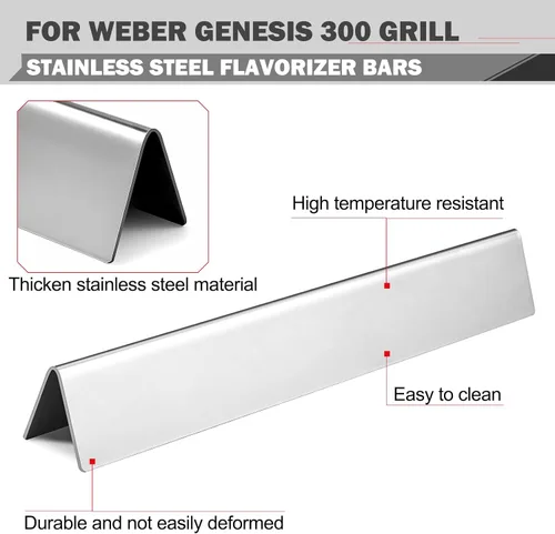 Miniatura 6 de Genesis 300 Piezas de repuesto para parrilla Weber Genesis E-310 E-320 E-330 S-330 EP-310 EP-330 Piezas de parrilla de 17.5 pulgadas Barras