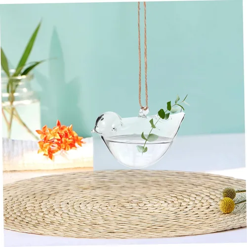 Miniatura 4 de Alipis 2pcs Hanging Glass Flower Pot Bird Shape Hydroponic Planter for Indoor Home Decor Creative Terrarium Container for Succulent Plants
