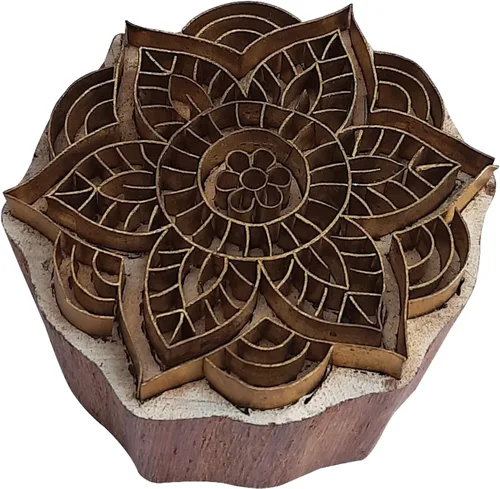 Miniatura 11 de Royal Kraft Sellos de madera de latón para la impresión de bloques en arcilla, cerámica, tela BHBtag001