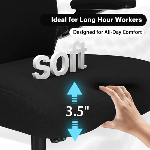 Miniatura 6 de Sillas de escritorio de oficina en casa, silla de oficina ergonómica con soporte lumbar y reposacabezas 3D, silla de escritorio para computadora