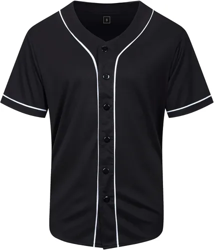 KUAIPAO Camiseta de béisbol en blanco, camisa de manga corta, uniforme deportivo para hombres y mujeres (blanco, negro, rojo, azul, S-3XL)