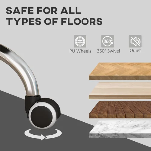 Miniatura 8 de Vinsetto Silla de oficina de masaje ejecutivo con 4 vibraciones y calor, 3 modos, silla giratoria de piel sintética con altura ajustable, respaldo