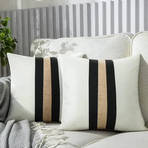 Miniatura 7 de JASEN Fundas de almohada negras de 12 x 20 pulgadas, fundas de almohada decorativas estilo bohemio lumbar para sofá o cama