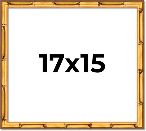 Miniatura 71 de Poster Palooza Marco cuadrado de madera maciza de bambú dorado de 3 x 3 pulgadas con acrílico UV, respaldo de tablero de espuma y accesorios