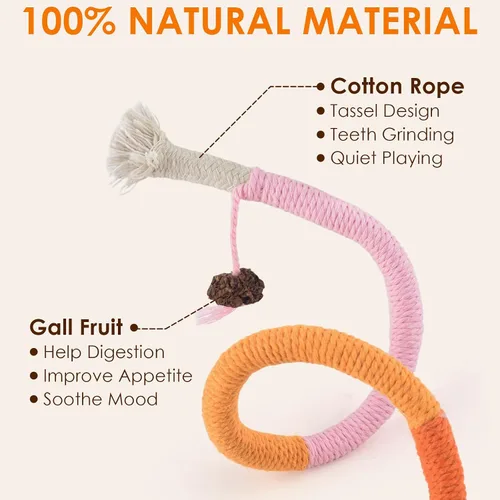 Miniatura 2 de TINDTOP Juguetes para gatos, cuerdas para masticar, paquete de 3 juguetes interactivos para gatitos de interior, juguete de limpieza de dientes