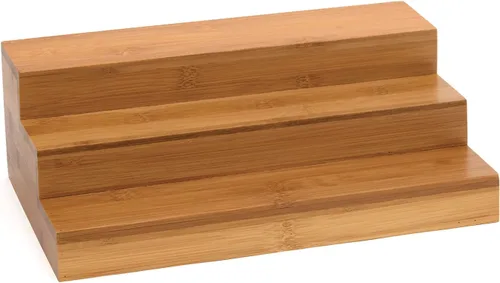 Miniatura 3 de Lipper International 8807 - Organizador de cocina expandible de madera de bambú de 3 niveles, 12" x 7-7/8" x 4-1/4