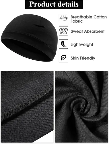 Miniatura 3 de Syhood 6 gorras de algodón para hombre, gorro multifuncional para dormir, casco para hombres y mujeres