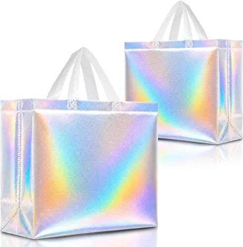 Miniatura 15 de Nush Nush Bolsas de regalo extragrandes de colores mixtos, juego de 12 bolsas de regalo extragrandes reutilizables de colores surtidos con asas
