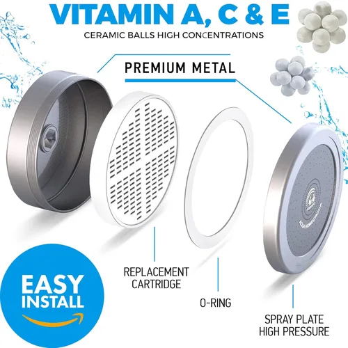 Miniatura 5 de AquaHomeGroup - Juego de regadera con filtro de lujo de 20+3 etapas, para agua dura, elimina el cloro y las sustancias nocivas, filtro de regadera