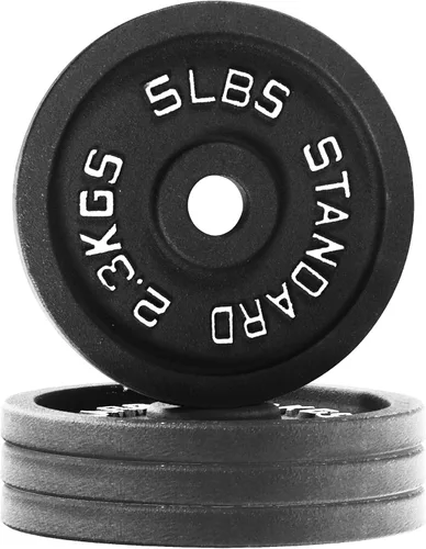 Miniatura 8 de Fitvids Placa de pesas estándar de hierro fundido de 1 pulgada para entrenamiento de fuerza y levantamiento de pesas, varios pesos disponibles