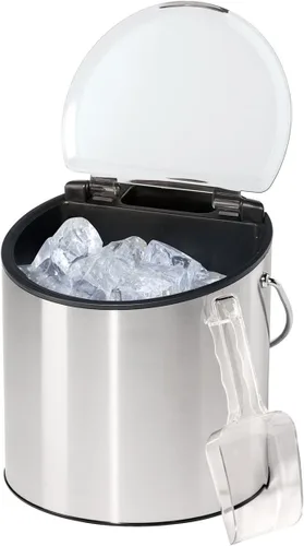 Miniatura 3 de OGGI Cubo para vino y hielo: cubo de hielo con tapa y cuchara de hielo, cubo enfriador de vino, enfriador de vino de mesa con capacidad para 2