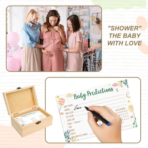 Miniatura 3 de Zopedia Predicción de bebé para baby shower, 50 tarjetas de predicción de baby shower para padres, divertidas actividades de juego de adivinanzas