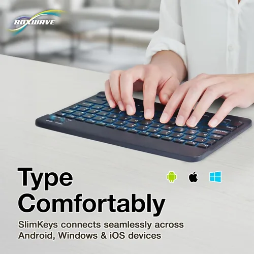 Miniatura 3 de BoxWave Teclado compatible con Samsung Galaxy Z Fold 4 - Teclado Bluetooth SlimKeys - con retroiluminación, LED delgado portátil de 7