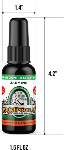 Miniatura 2 de BluntPower (Jasmine, 3 unidades) Ambientador concentrado – Ambientador a base de aceite premium en aerosol para el hogar y el coche – Spray de baño